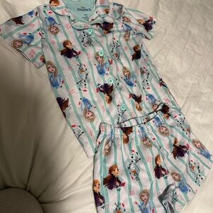 Frozen Character Kids Pajama Set - Light Blue and White